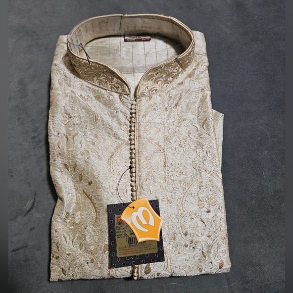 Manyavar Other - NWT Manyavar Cream Mens Indian Kurta Pajama Set XL